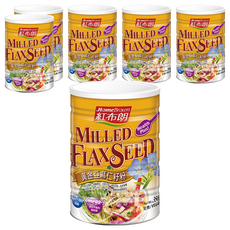 HomeBrown 紅布朗 黃金亞麻仁籽粉, Omega-3來源, 高纖, 全素, 350g, 6罐