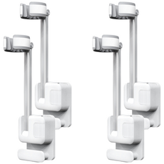 FANCY LIFE 懶人吹風機架, 免釘無痕, 兼容收納, 可調60度, 4個, 質感白