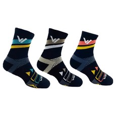 WOAWOA 【四向止滑】能量激發登山襪-中高筒-M-3入組, 1入, 黑色