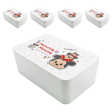 收納王妃 TSUM 迪士尼塑膠收納盒 188 x 122 x 75mm, 粉點米妮, 5個