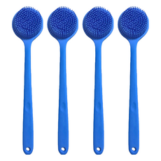 FIFIOO 杏屋家居 矽膠洗澡洗背刷 輕量款, 天藍色, 1支, 4支