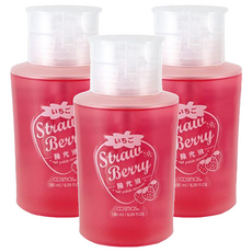 台灣 COSMOS 草莓指甲油去除液 按壓式, 180ml, 3瓶