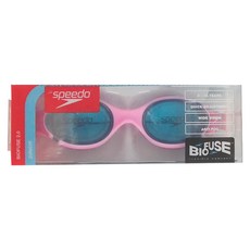 Speedo 兒童運動泳鏡 Biofuse 2.0 6-14歲 快速調整 寬廣視野 防霧, F, 電光粉 + 藍色, 1個