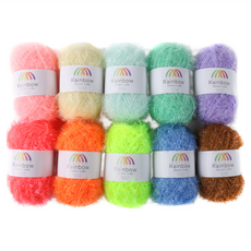 Mamaknit 10色彩虹菜瓜布編織線, B款, 1組