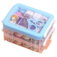 喵汪森林 家用針線盒 30件組, 藍色, 1組