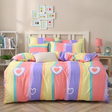 Blue Cat 藍貓 台灣製造銀離子抗菌印花 柔軟棉絨 3M吸濕排汗專利, 7尺, 彩虹, 床包