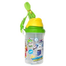 ROBOCAR POLI 波力 滑蓋水壺, 綠色, 420ml, 1個