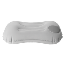 按壓式充氣枕頭，柔軟親膚 輕巧便攜 不易漏氣，附眼罩*1/耳塞*1對, 灰色, 1個