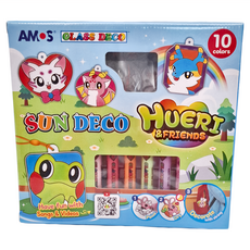 AMOS 阿摩司 Hueri and friends10色主題吊飾玻璃彩繪膠, 1盒
