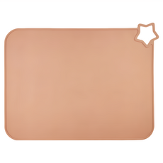 E.B.MADE 日本食品級耐冷耐熱隨身攜帶可折疊收納星星矽膠餐墊, 40 x 30cm, 珊瑚粉, 1個