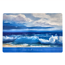 硅藻泥地墊 油畫款 少量注視、慢滑, 蒼穹大海, 60 x 40cm