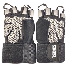 SUCCESS 成功 綁帶型透氣防滑手套, 黑色, 1雙