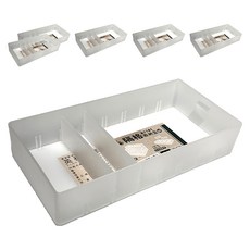隔格收納盒 附隔板 2片 M, 透明色, 6個