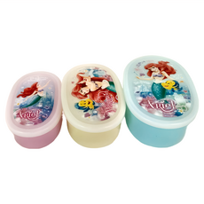 Skater 塑膠AG抗菌保鮮盒三入組, 180ml + 280ml + 400ml, 美人魚, 1組