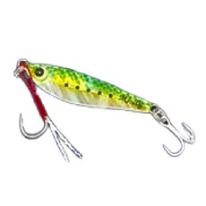 SAME 莎美 大肚魚 附鉤 Minnow Jig 3g 路亞 #09綠背, 1入, 1個