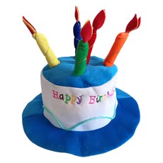 Yamiley 五根生日蠟燭派對帽 藍色 69g 生日派對裝飾 兒童派對帽, 1個