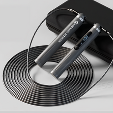 MICHAEL FITNESS 麥克健身 可充電 鋁合金無繩跳繩 計數跳繩 附收納包, 太空銀, 1個