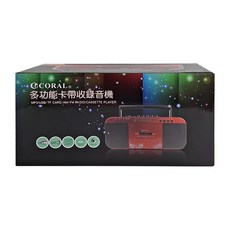 CORAL 多功能手提卡帶收錄音機 附電源線 USB線 經典復古設計, TR-6600