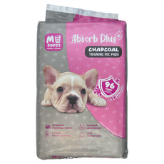 Absorb Plus 尿布 活性碳寵物尿布墊 M號 50片 45cm x 60cm 96小時防護 強力除臭, 1包