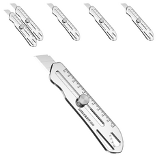 U ken 重型不鏽鋼6合1美工刀 18MM 銀色, 6支