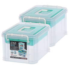 KEYWAY 聯府 手提雙層整理箱 15L, 透明色, 2個