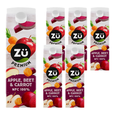 ZU ABC蔬果汁, 蘋果/甜菜根/紅蘿蔔, NFC 100%, 1L, 6瓶