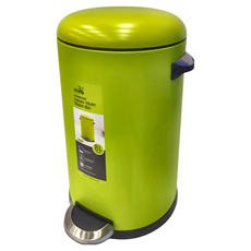 FEIDASH 飛達三和 彩色液壓緩降圓型垃圾桶, 8L, 36.8 x 24 x 30cm, 綠色, 1個