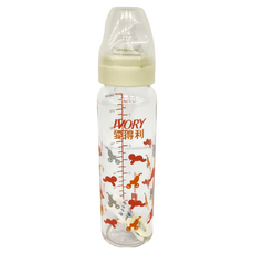 evorie 愛得利 實感高硼玻璃奶瓶, 耐高溫, 安全衛生, AA-504, 240ml, 1個