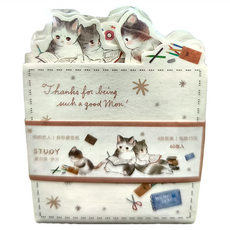 CARD LOVER 信的戀人 異形便簽紙, 夏日貓學習款, 3個, 1組
