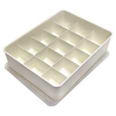 品屋 內衣分格收納盒 15格 白色, 1個, 30 x 23 x 8.5cm