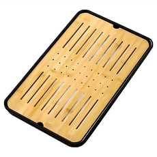 基本款大長方茶盤 43X26 無獨立排水, 黑色, 1個