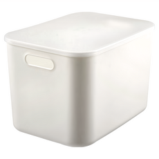 好物良品 白色無印風附蓋收納整理盒, 白色, 1個