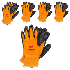 3M 亮彩舒適型止滑耐磨手套, 橘, 6雙