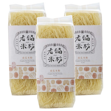 老鍋米粉 純米南瓜米粉, 92%在來米+8%新鮮南瓜, 無麩質, 無人工香料, 無人工色素, 無人工甜味劑, 200g, 3包