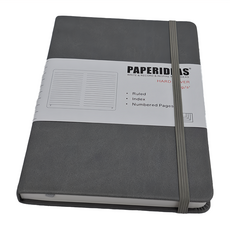 PAPERIDEAS 硬皮 A5 橫線筆記本, 索引頁, 編號頁, 槍灰色, 1本
