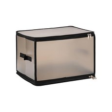 E.dot 磨砂防潑水可視折疊棉被衣物收納箱 收納袋 300g 30L, 黑色, 1個