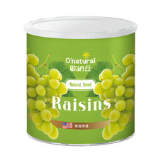 O'natural 歐納丘 美國加州天然葡萄乾 自然曝曬工法 保留完整養分 果實飽滿口感佳, 360g, 1罐