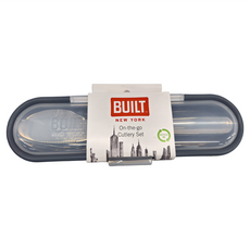 BUILT 收納盒 + 不鏽鋼刀叉匙餐具 Set, 3件, KCJ19, 304不鏽鋼, HTPP/PP塑料材質, 刀 + 叉 + 匙, 1組