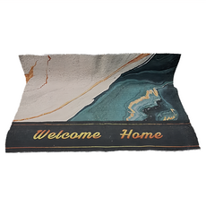 北歐風刮沙絲圈地墊 2.9kg, 流金奢綠, 1個