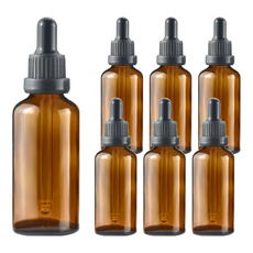 小麥購物 玻璃滴管 D013 20ml, 茶色, 7個