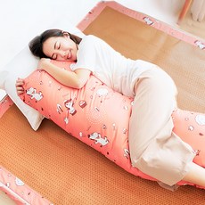 SIMBALION 雄獅 奶油獅 讓你抱抱等身夾腿長形雙人枕/孕婦枕 森林野餐, 橘紅色