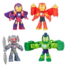 Hasbro 孩之寶 MARVEL 漫威 鋼鐵人與他的裝甲朋友 裝甲人物4件組, 混和顏色, 1盒