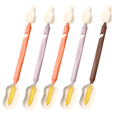 HIBEE 雙頭奶瓶奶嘴清潔刷 Sponge材質, 暖色系, 1組