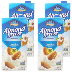 BLUE DIAMOND 藍鑽 Almond Breeze 香草風味杏仁飲, 946ml, 4瓶