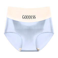 高腰冰絲無痕透氣收腹提臀內褲, 灰藍