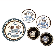 Sango 三鄉陶器 迪士尼布魯克林風餐具5件組 大(直徑210 x 43mm) + 小(直徑145 x 24mm) 2個 + 碗 直徑115 x 45mm 2個, 1組, 迪士尼布魯克林風