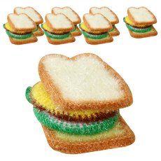 youhouse Nan Dala系列 三明治造型雙層纖維菜瓜布組 白土司+全麥土司+奇異果+西瓜, 4個, 2組