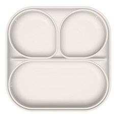 MOTHER-K 鉑金矽膠吸盤防滑餐盤組 + 鉑金矽膠上蓋 Set, 食品級矽膠材質 象牙白, 小餐碗x2+大餐碗＋承接餐盤＋上蓋, 1組