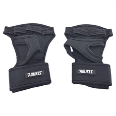 AOLIKES 奧力克斯 五指手套 118L 黑色 矽膠防滑 穩固抓握 加長繃帶 手腕魔術貼, L, 1雙