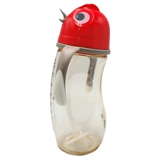 PUKU 藍色企鵝 PPSU企鵝滑蓋學習水杯 280ml 寬口如意吸管, 紅色, 1個